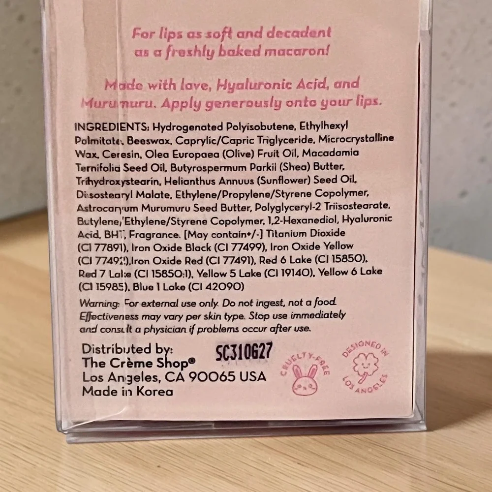 The Crème Shop Macaron Lip Balm Birthday Sugar Cookie 0.26 oz Limited Edition